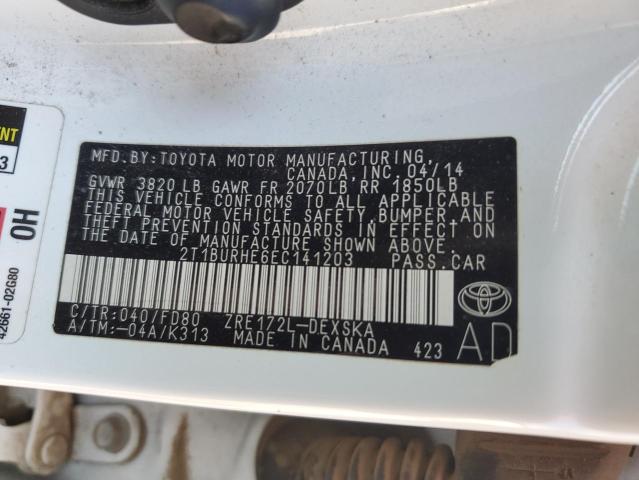 65079763 :رقم المزاد ، 2T1BURHE6EC141203 vin ، 2014 Toyota Corolla L مزاد بيع