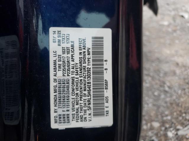 2014 Honda Odyssey Exl მანქანა იყიდება აუქციონზე, vin: 5FNRL5H64EB130392, აუქციონის ნომერი: 62993093