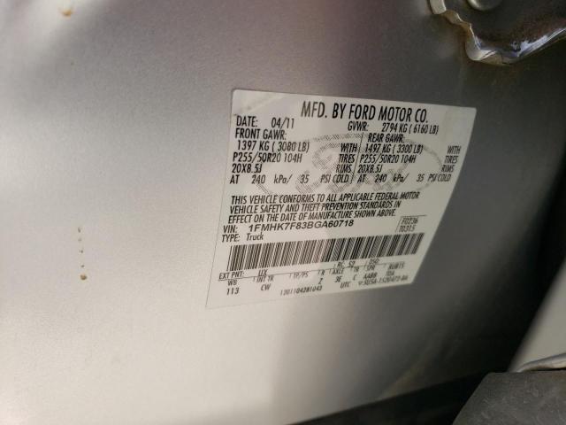 Продаж на аукціоні авто 2011 Ford Explorer Limited, vin: 1FMHK7F83BGA60718, номер лоту: 66167143