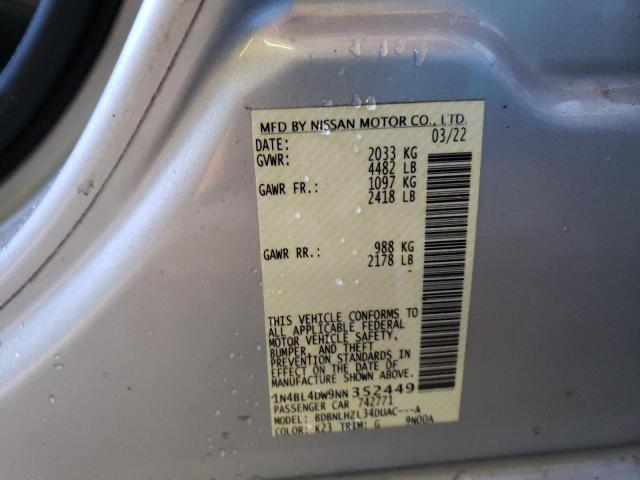 Aukcja sprzedaży 2022 Nissan Altima Sv, vin: 1N4BL4DW9NN352449, numer aukcji: 62418013