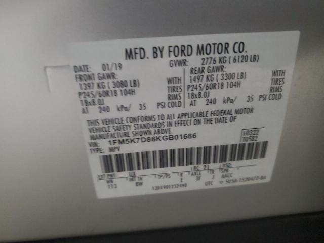 Aukcja sprzedaży 2019 Ford Explorer Xlt, vin: 1FM5K7D86KGB01686, numer aukcji: 63183373