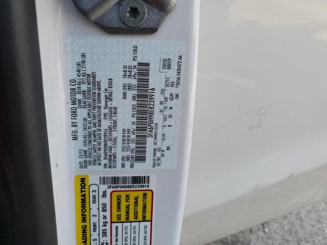 2014 Ford Fusion Se მანქანა იყიდება აუქციონზე, vin: 3FA6P0H98ER239916, აუქციონის ნომერი: 65123503