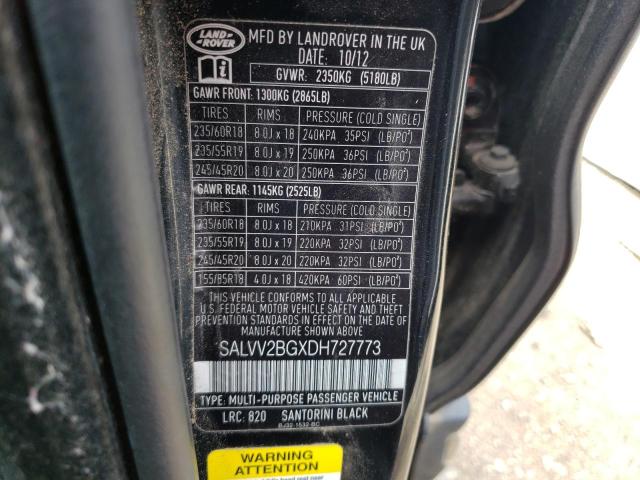 Aukcja sprzedaży 2013 Land Rover Range Rover Evoque Prestige Premium, vin: SALVV2BGXDH727773, numer aukcji: 64272993