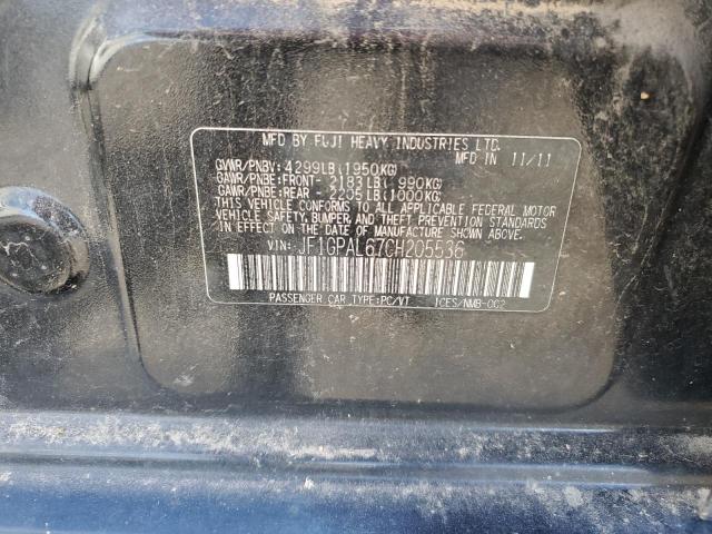 Продаж на аукціоні авто 2012 Subaru Impreza Sport Premium, vin: JF1GPAL67CH205536, номер лоту: 64666393