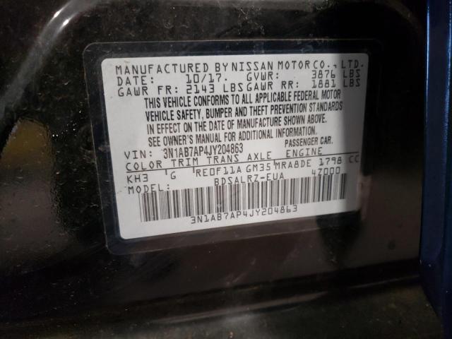 Продажа на аукционе авто 2018 Nissan Sentra S, vin: 3N1AB7AP4JY204863, номер лота: 61408663