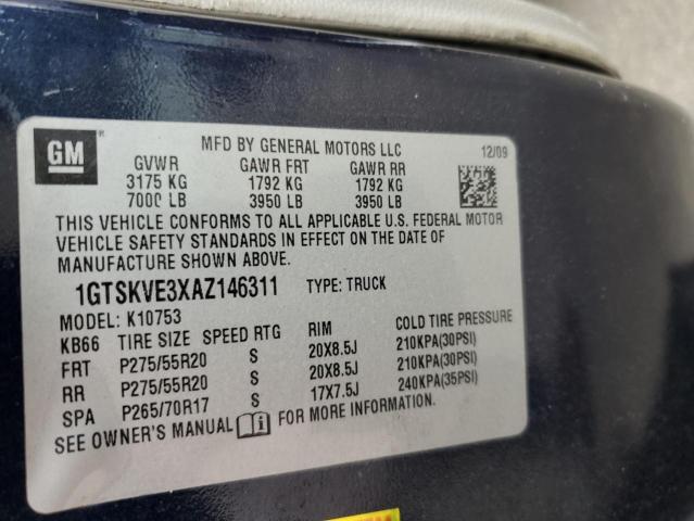 63229563 :رقم المزاد ، 1GTSKVE3XAZ146311 vin ، 2012 Gmc Sierra K1500 Sle مزاد بيع