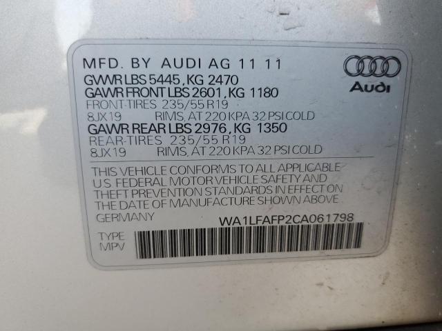 Продаж на аукціоні авто 2012 Audi Q5 Premium Plus, vin: WA1LFAFP2CA061798, номер лоту: 63145723