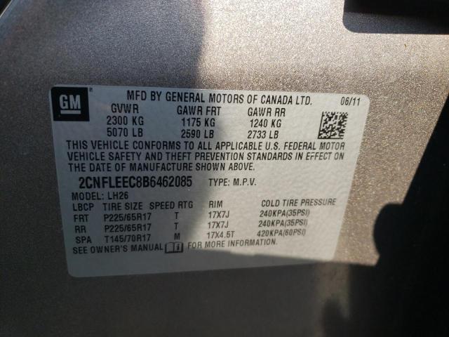2011 Chevrolet Equinox Lt მანქანა იყიდება აუქციონზე, vin: 2CNFLEEC8B6462085, აუქციონის ნომერი: 63287323