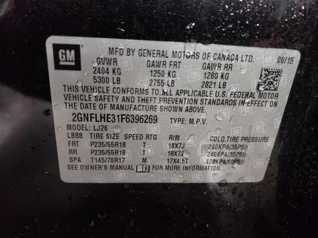 61738163 :رقم المزاد ، 2GNFLHE31F6396269 vin ، 2015 Chevrolet Equinox Ltz مزاد بيع