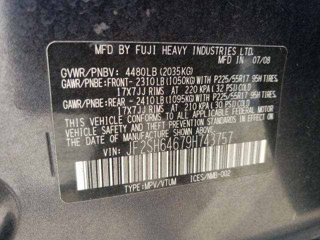 2009 Subaru Forester 2.5x Limited მანქანა იყიდება აუქციონზე, vin: JF2SH64679H743757, აუქციონის ნომერი: 65293053