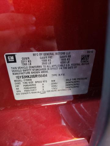 64638973 :رقم المزاد ، 1GYS3HKJ0GR156494 vin ، 2016 Cadillac Escalade Esv Luxury مزاد بيع