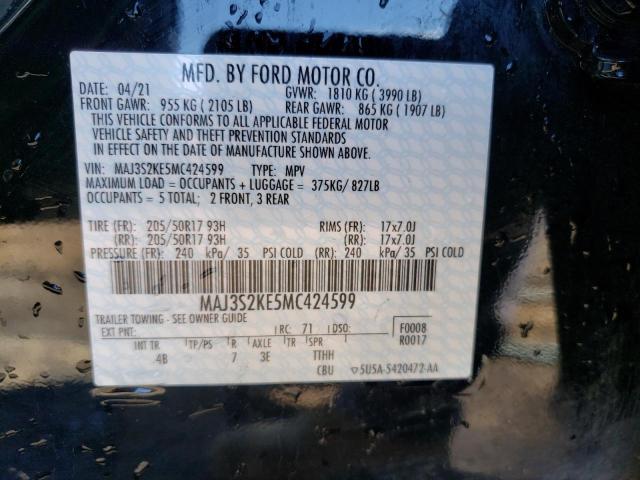 Продаж на аукціоні авто 2021 Ford Ecosport Titanium, vin: MAJ3S2KE5MC424599, номер лоту: 65975493