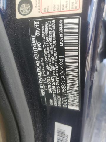2012 Mercedes-benz Cls მანქანა იყიდება აუქციონზე, vin: WDDLJ9BB2CA044941, აუქციონის ნომერი: 65229584