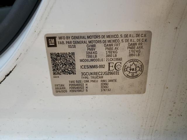 64871624 :رقم المزاد ، 3GCUKREC2JG286031 vin ، 2018 Chevrolet Silverado مزاد بيع