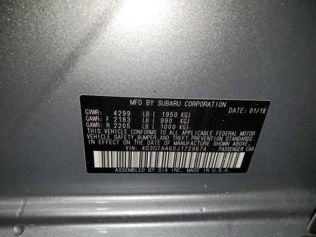 65557624 :رقم المزاد ، 4S3GTAA60J1729674 vin ، 2018 Subaru Impreza مزاد بيع