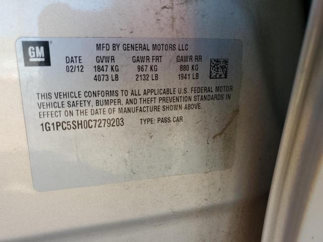 Продаж на аукціоні авто 2012 Chevrolet Cruze Ls, vin: 1G1PC5SH0C7279203, номер лоту: 68242314