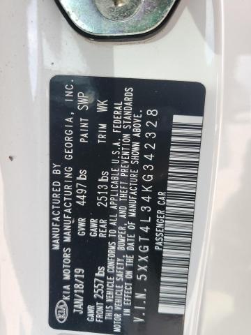 2019 Kia Optima მანქანა იყიდება აუქციონზე, vin: 5XXGT4L34KG342328, აუქციონის ნომერი: 67829104