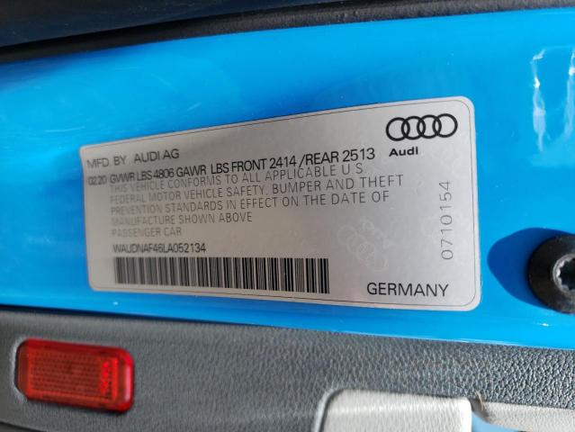 Aukcja sprzedaży 2020 Audi A4, vin: WAUDNAF46LA052134, numer aukcji: 69144464