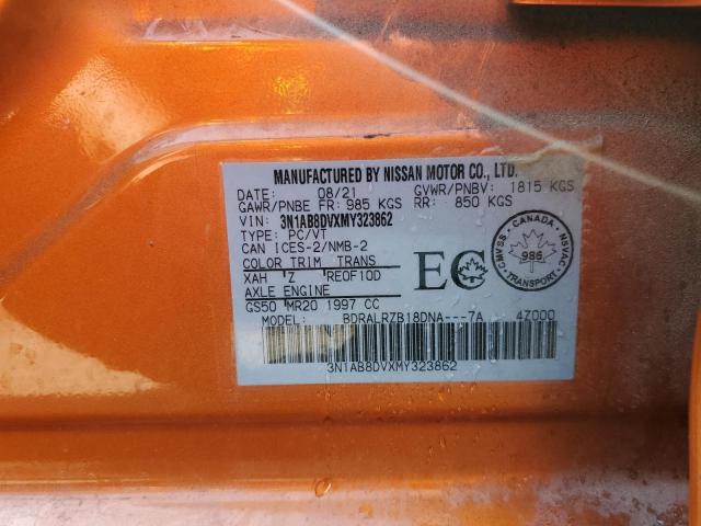 2021 Nissan Sentra Sr მანქანა იყიდება აუქციონზე, vin: 3N1AB8DVXMY323862, აუქციონის ნომერი: 68815574