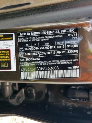 Aukcja sprzedaży 2014 Mercedes-benz Ml, vin: 4JGDA5HB3EA363603, numer aukcji: 64635264
