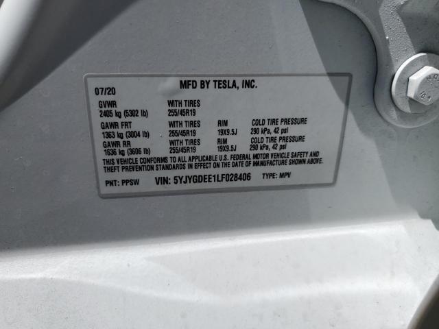 Aukcja sprzedaży 2020 Tesla Model Y, vin: 5YJYGDEE1LF028406, numer aukcji: 66141694
