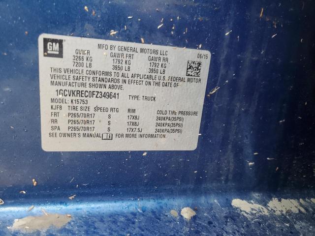 Aukcja sprzedaży 2015 Chevrolet Silverado, vin: 1GCVKREC0FZ349641, numer aukcji: 68911344