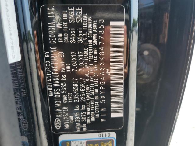 2019 Kia Sorento L მანქანა იყიდება აუქციონზე, vin: 5XYPG4A33KG477853, აუქციონის ნომერი: 68898014