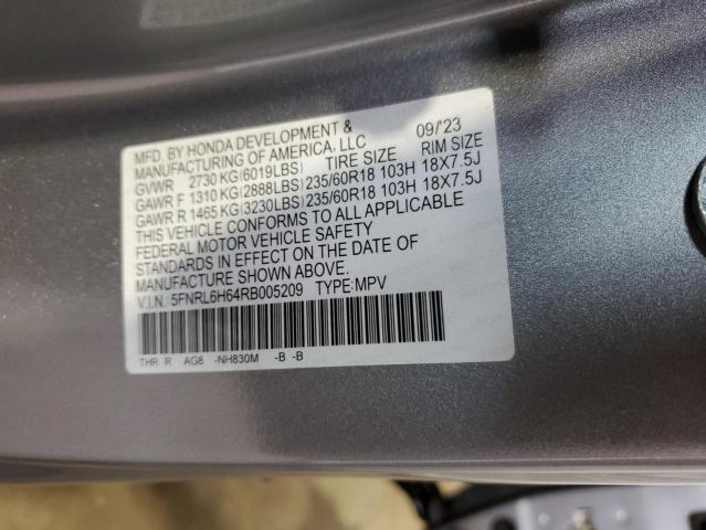 Aukcja sprzedaży 2024 Honda Odyssey, vin: 5FNRL6H64RB005209, numer aukcji: 66158944