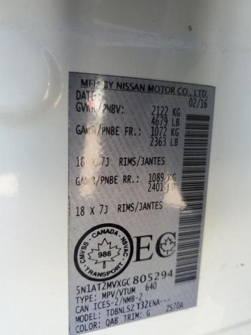 68763934 :رقم المزاد ، 5N1AT2MVXGC805294 vin ، 2016 Nissan Rogue S مزاد بيع