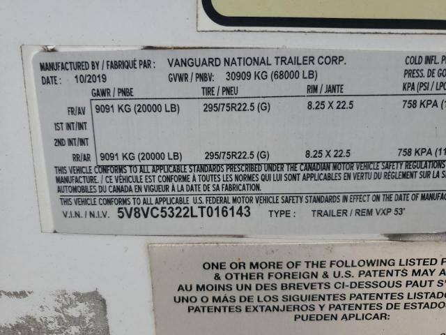 Aukcja sprzedaży 2020 Vanguard Trailer Trailer, vin: 5V8VC5322LT016143, numer aukcji: 65798754