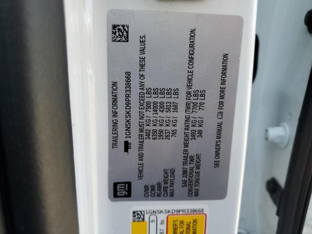 Продаж на аукціоні авто 2023 Chevrolet Tahoe K150, vin: 1GNSKSKD9PR338668, номер лоту: 67406334