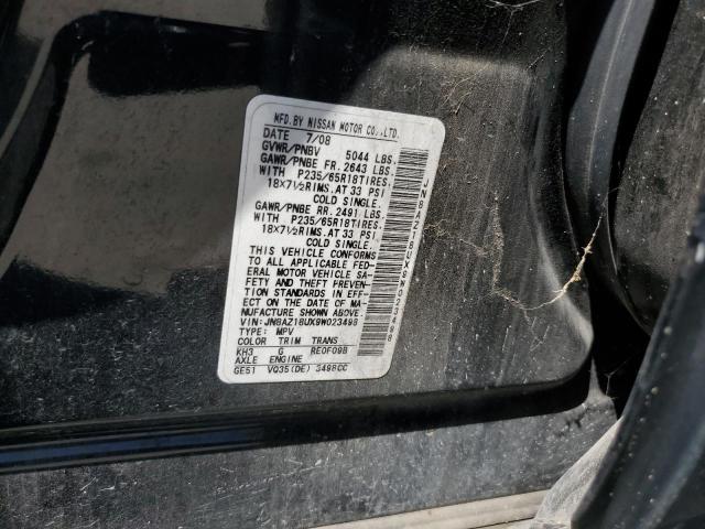 66798804 :رقم المزاد ، JN8AZ18UX9W023498 vin ، 2009 Nissan Murano مزاد بيع