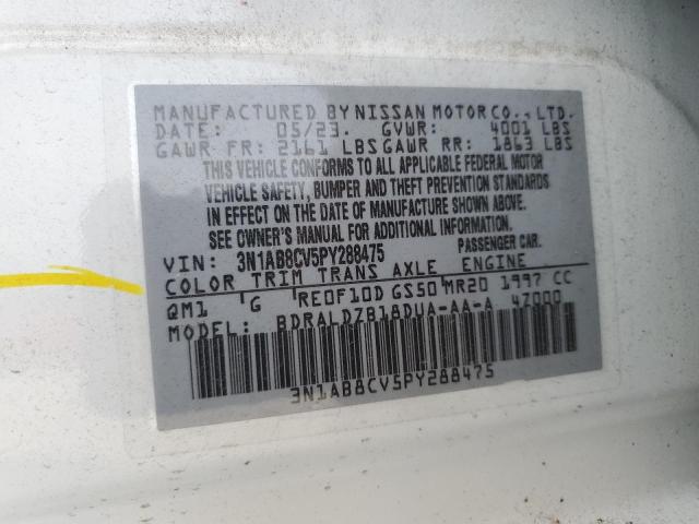 Auction sale of the 2023 Nissan Sentra, vin: 3N1AB8CV5PY288475, lot number: 65406674