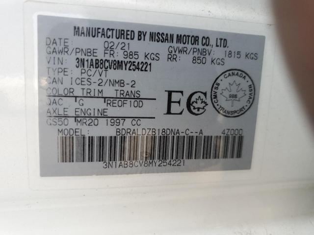66715054 :رقم المزاد ، 3N1AB8CV8MY254221 vin ، 2021 Nissan Sentra مزاد بيع