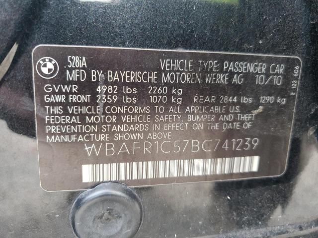 2011 Bmw 528 I მანქანა იყიდება აუქციონზე, vin: WBAFR1C57BC741239, აუქციონის ნომერი: 67408475