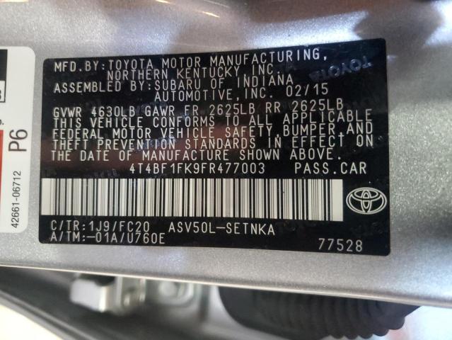 Aukcja sprzedaży 2015 Toyota Camry Le, vin: 4T4BF1FK9FR477003, numer aukcji: 67996415