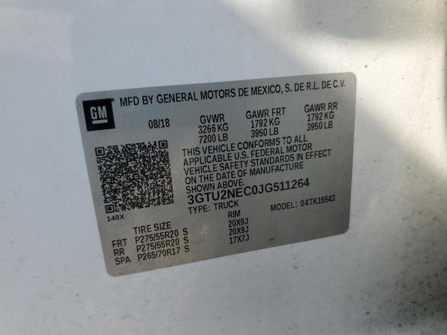 61720385 :رقم المزاد ، 3GTU2NEC0JG511264 vin ، 2018 Gmc Sierra مزاد بيع