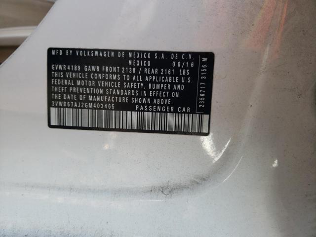 67943865 :رقم المزاد ، 3VWD67AJ2GM403465 vin ، 2016 Volkswagen Jetta مزاد بيع
