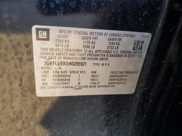 Aukcja sprzedaży 2017 Gmc Terrain, vin: 2GKFLUEK5H6285921, numer aukcji: 70305635