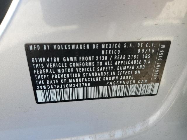 Aukcja sprzedaży 2016 Volkswagen Jetta, vin: 3VWD67AJ1GM243756, numer aukcji: 70571015