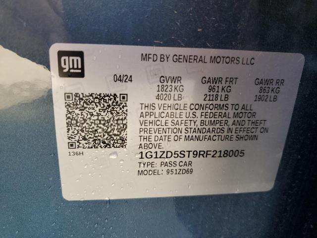 70828485 :رقم المزاد ، 1G1ZD5ST9RF218005 vin ، 2024 Chevrolet Malibu مزاد بيع