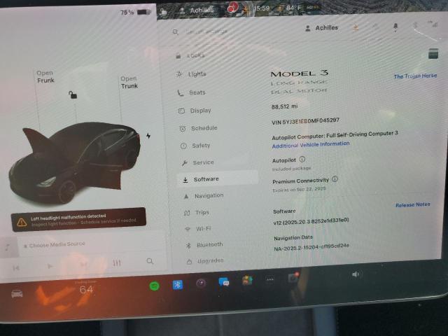 Aukcja sprzedaży 2021 Tesla Model 3, vin: 5YJ3E1EB0MF045297, numer aukcji: 68974535