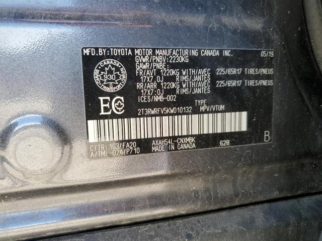 67640295 :رقم المزاد ، 2T3RWRFV5KW010132 vin ، 2019 Toyota Rav4 Xle مزاد بيع