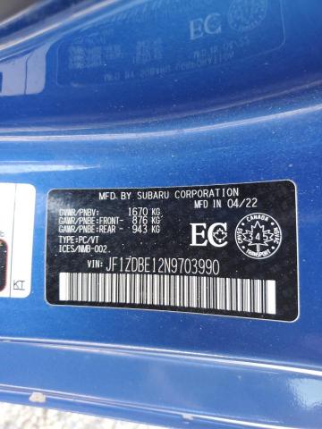 Продажа на аукционе авто 2022 Subaru Brz Limite, vin: JF1ZDBE12N9703990, номер лота: 71008285