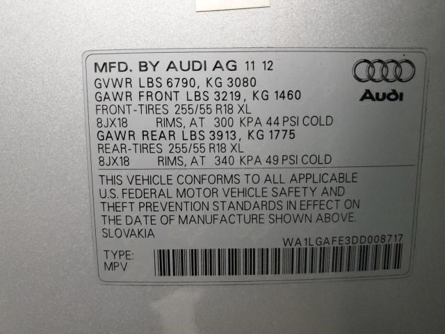 2013 Audi Q7 მანქანა იყიდება აუქციონზე, vin: WA1LGAFE3DD008717, აუქციონის ნომერი: 69048655