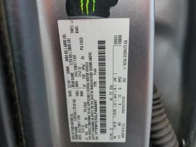 Продажа на аукционе авто 2020 Ford F150 Super, vin: 1FTEW1C53LFA64097, номер лота: 65412035