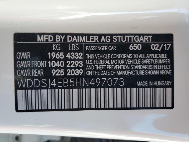 Продажа на аукционе авто 2017 Mercedes-benz Cla, vin: WDDSJ4EB5HN497073, номер лота: 70583435