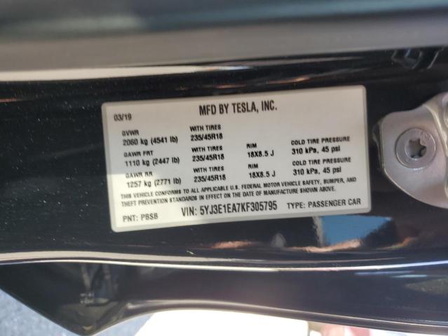 68919545 :رقم المزاد ، 5YJ3E1EA7KF305795 vin ، 2019 Tesla Model 3 مزاد بيع