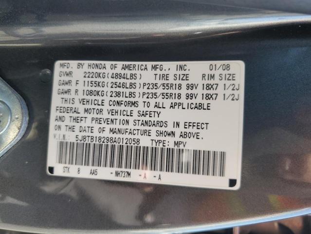 Aukcja sprzedaży 2008 Acura Rdx, vin: 5J8TB18298A012058, numer aukcji: 67902905
