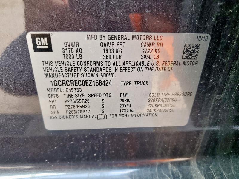 Aukcja sprzedaży 2014 Chev Silverado, vin: 1GCRCREC0EZ168424, numer aukcji: 70374315